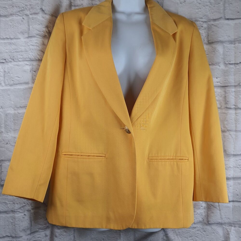 Vintage Pendleton Womens Blazer Size 10 Yellow Single Button Made In USA